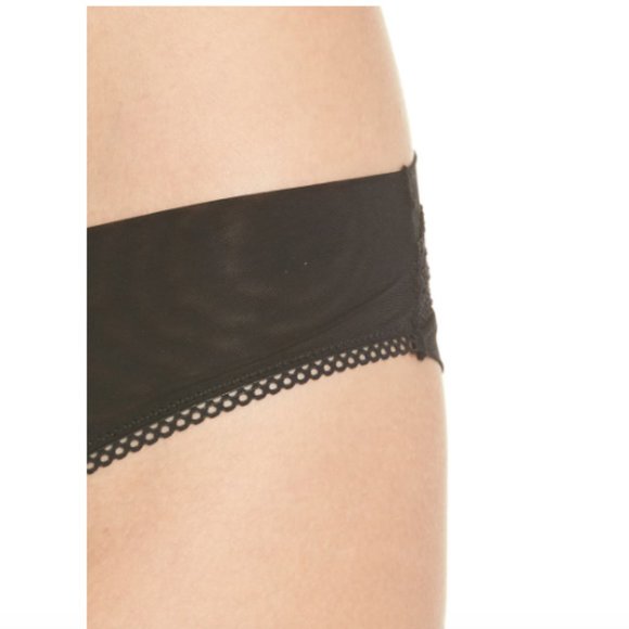 NWT Free People Serena Tanga Panties Cotton Lined Gusset Black Large ( 12-14) - Picture 2 of 9